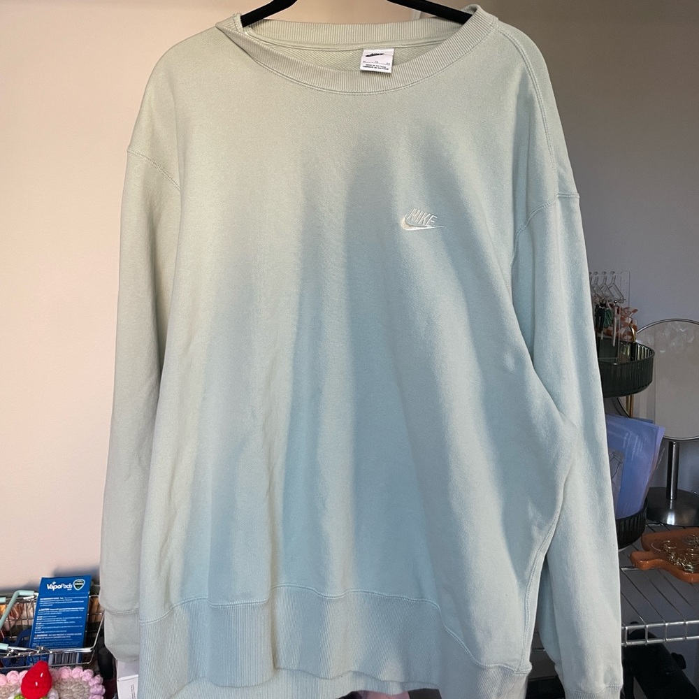 Light Teal Nike Sweatshirt (Size XL) | Slight flaws noted